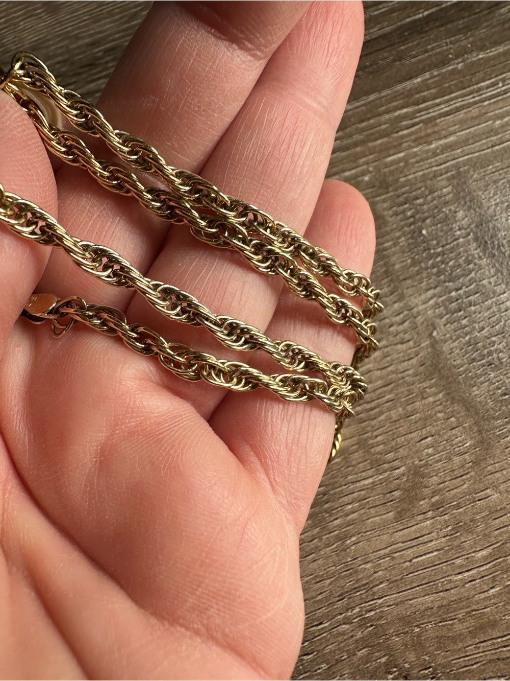 Gold Plated Sterling Silver 5mm Rope Chain / Necklace 18 Inches Stamped 925